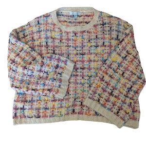 She & Sky cropped confetti sweater